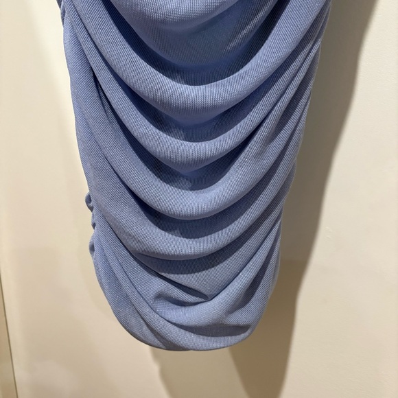 Michael Costello x Revolve India Midi Dress in Periwinkle Strapless Ruched - Picture 5 of 15